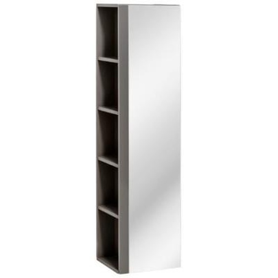Armoire murale avec miroir Twist Gray - AC-DÉCO - 35 x 30 x 140 cm - Contemporain - Salle de bain