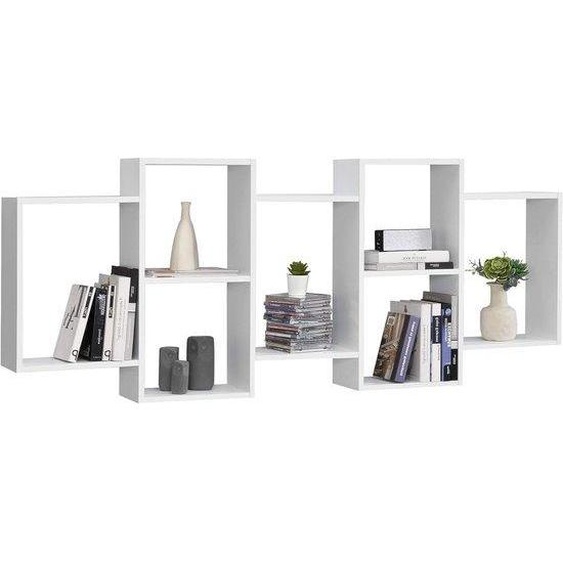 Armoire murale blanche à 7 compartiments, 161 x 18 x 65 cm