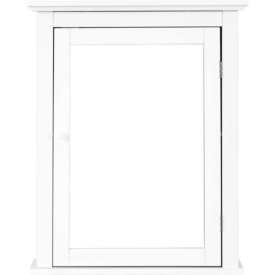 Armoire Murale de Salle de Bain avec Miroir, Armoire à Pharmacie avec Étagère Réglable, Meuble de Rangement pour Toilettes, Salon