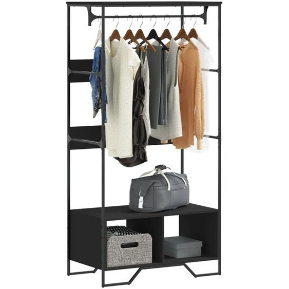 Armoire noir 90x50x180 cm bois d’ingénierie