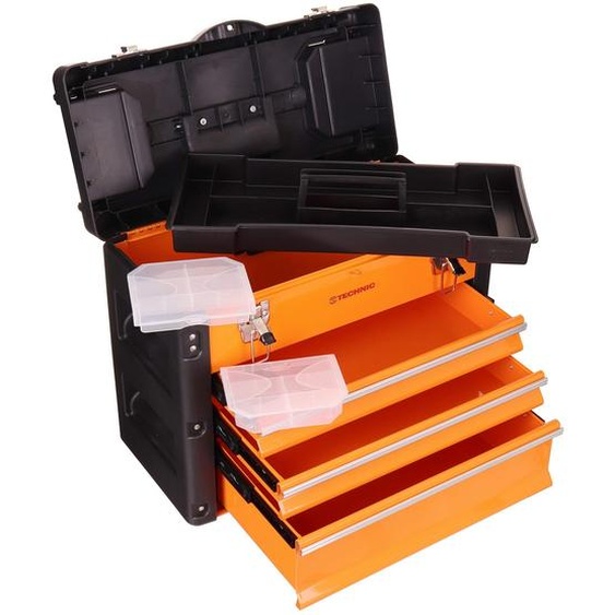 Armoire outils professionnelle en mtal avec trois tiroirs en mtal, dimensions extrieures 50 cm x 40,5 cm x 23 cm, avec serrures de scurit