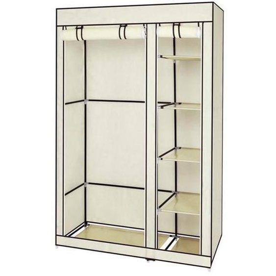 Armoire penderie multi-rangement, Armoire de chambre  en tissu, pour chambre à coucher, vestiaire, 110 x 45 x 175 cm, BEIGE