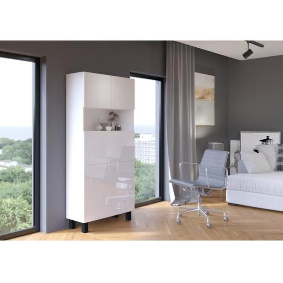 Armoire Placard Convertible en bureau et table - BB LOISIR - Homi - Blanc - Pliant - Contemporain/Design