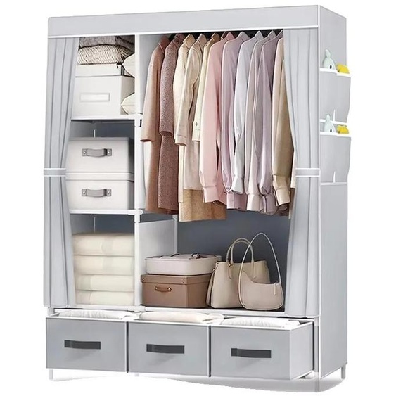 Armoire portable, matériau résistant, design moderne, GRIS