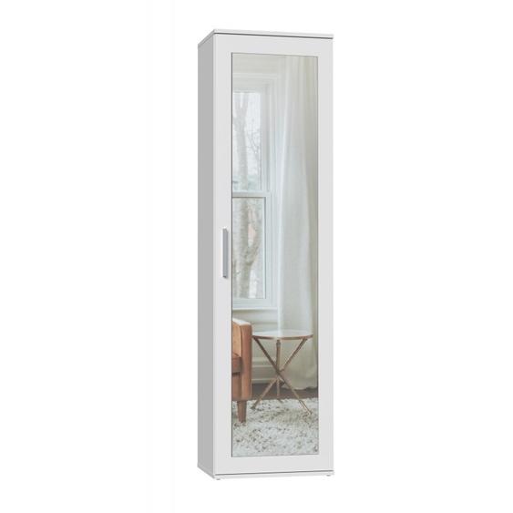 Armoire pour couloir avec miroir RASMUS - blanc mat