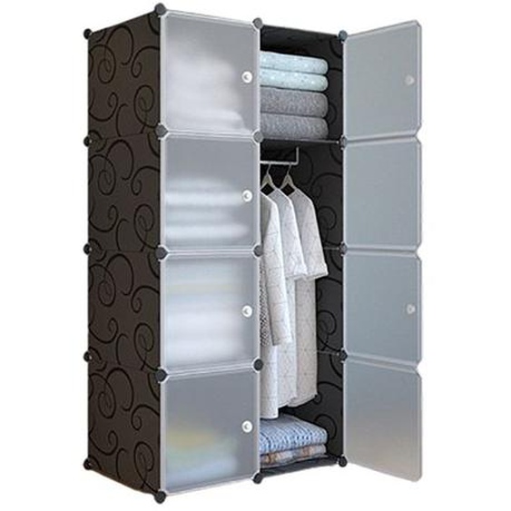 Armoire pour enfants,Armoire Penderie avec étagères de rangement Armoire de Chambre 8 Cubes 4 étages Armoire Portable DIY,Modulaire