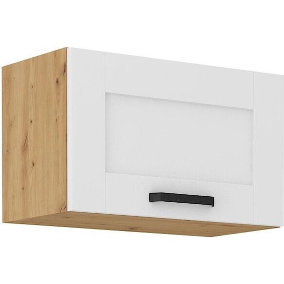 Armoire pour hotte aspirante LAILI – largeur 60 cm, blanc / chêne artisan