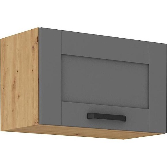 Armoire pour hotte aspirante LAILI – largeur 60 cm, gris / chêne artisan