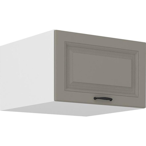 Armoire profonde supérieure avec portes rabattables SOPHIA – largeur 60 cm, gris clair / blanc