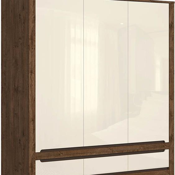 Armoire Ruso 178 cm 3 portes chêne pearl gloss
