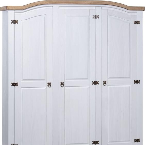 Armoire style mexicain en pin 3 portes blanches 282622