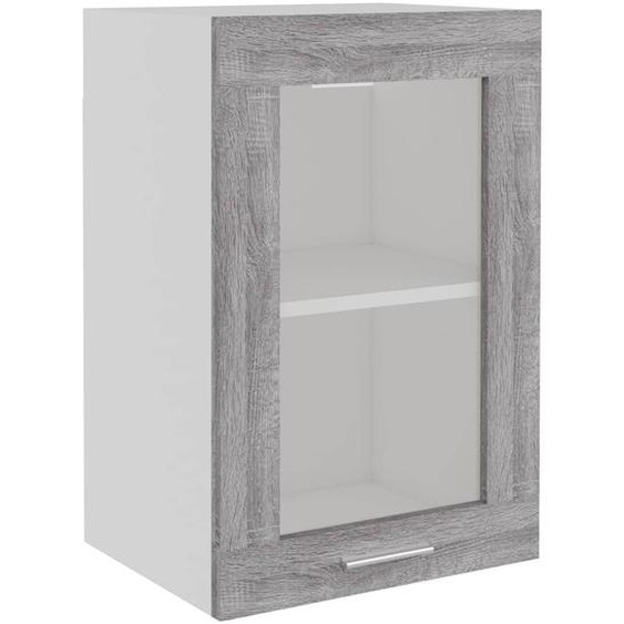 Vitrine suspendue Lyon Gris Sonoma 40 x 31 x 60 cm Bois dingénierie