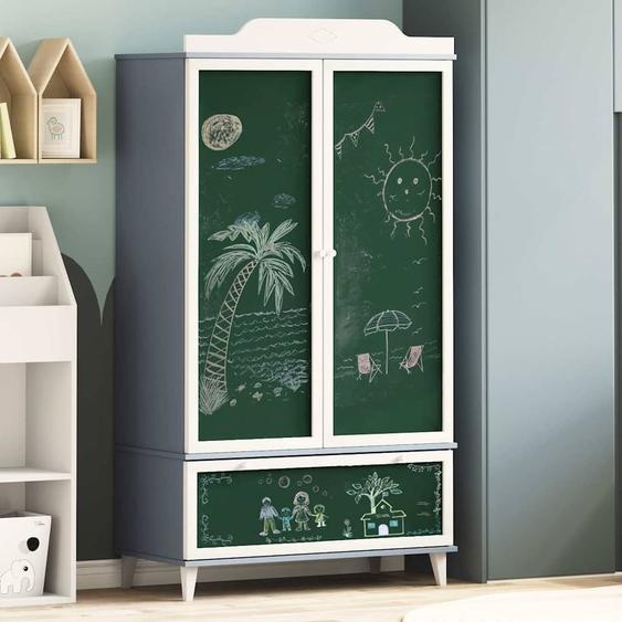 Armoire Tableau Noir ROROS Gris et blanc 90 x 45 x 165 cm
