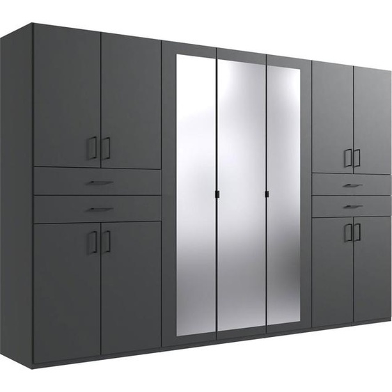 Armoire Taiga Armoire à portes battantes avec miroir Finition au choix Graphite