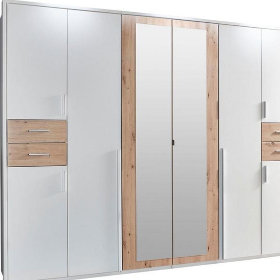 Armoire Vegas pour chambre à coucher, finition au choix : blanc / chêne Artisan