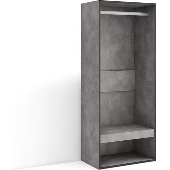 Armoire Vestiaire ouvert, 60x35x145 cm, Chambre à coucher, Vêtement, Dressing, Ciment