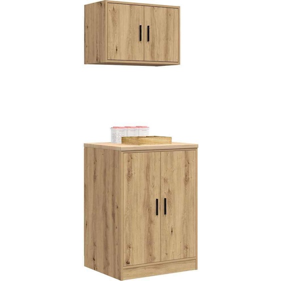 Armoires de garage 2 pcs. Chêne Artisan Matériau dérivé du bois