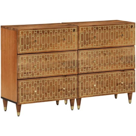 Armoires latérales 2 pcs 60x33x75 cm bois massif de manguier