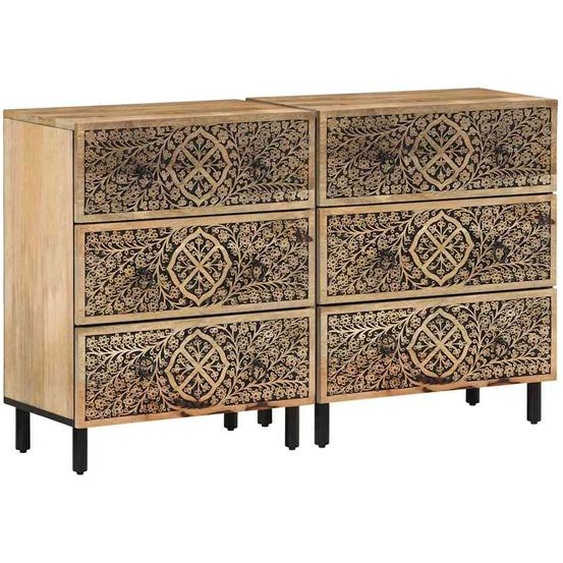 Armoires latérales 2 pcs 60x33x75 cm bois massif de manguier