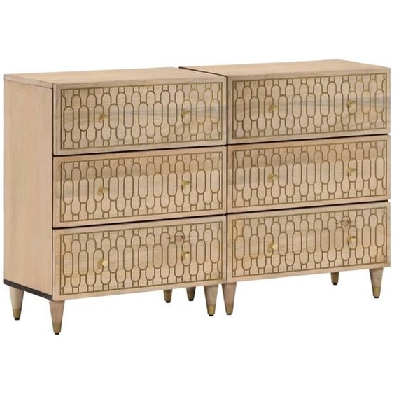 Armoires latérales 2 pcs 60x33x75 cm bois massif de manguier