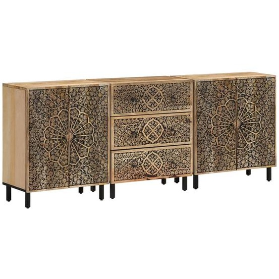 Armoires latérales 3 pcs 60x33x75 cm bois massif de manguier