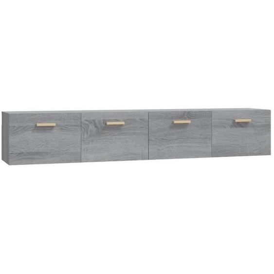 Armoires murales 2 pcs. Gris Sonoma 100x36,5x35 cm Matériau dérivé du bois