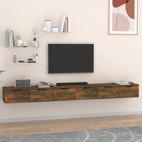 Armoires murales 2pcs Chêne fumé 102x30x20 cm Bois dingénierie