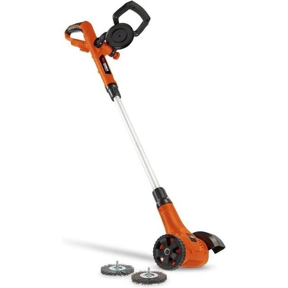 Arrachette à mauvaises herbes télescopique à batterie 20 V avec brosse en nylon et acier - Outil de jardinage