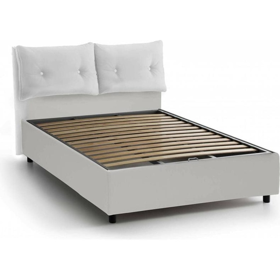 Arron - Lit Double, Blanc, Coffre Fabriqué en Italie