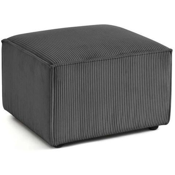 Arty - pouf dappoint - en velours côtelé - Gris foncé