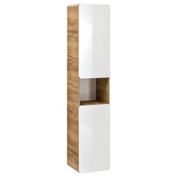 Armoire Suspendue - VIVALDI - ARUBA BLANC - Salle de Bain - Mélamine - Design Contemporain