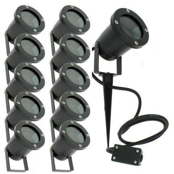 Arum Lighting - Lot de 10 Spots Extérieurs à Piquet pour led GU10 Éclairage de Jardin
