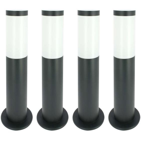 Lot de 4 Bornes extérieures E27 anthracite valente hauteur 45cm