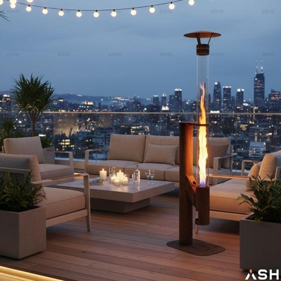 ASH Pellet heater - Flores Terrace heater corten steel