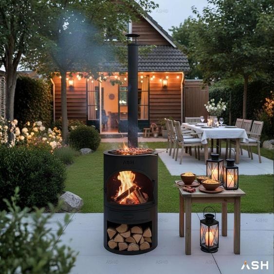 ASH® - Sunset - Cheminée de jardin avec BBQ