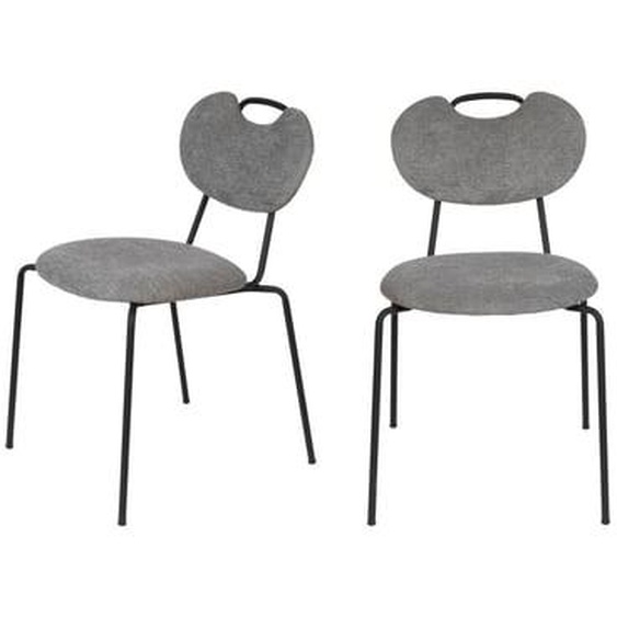 Aspen - Lot de 2 chaises en tissu et métal