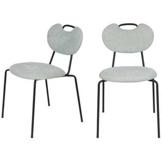 Aspen - Lot de 2 chaises en tissu et métal