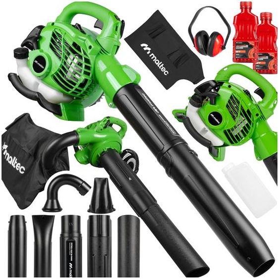 Aspirateur à essence pour feuilles, souffleur de feuilles, aspirateur de jardin avec broyeur MalTec MasterBlow7500W, moteur 2 temps 26 cm³, aspirateur-broyeur