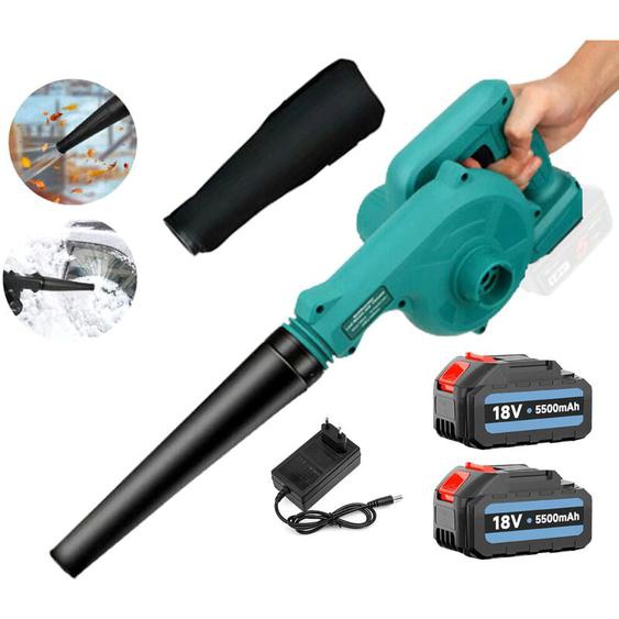 Mawiron - Aspirateur à poussière et souffleur électrique sans fil 2 en 1, avec 2 batteries de 5 500 mAh et chargeur rapide, compatible avec la