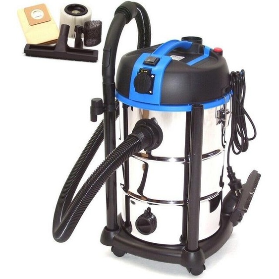 Aspirateur eau et poussière 30L Prise électrique Aspirateur industriel inox 56113