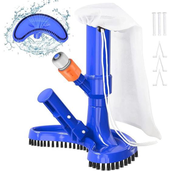 Aspirateur Piscine, Nettoyeur sous Vide Portable amélioré avec Brosse et Sac, pour Piscine Hors Sol, Aspirateur Accessoires De Nettoyage pour Spa