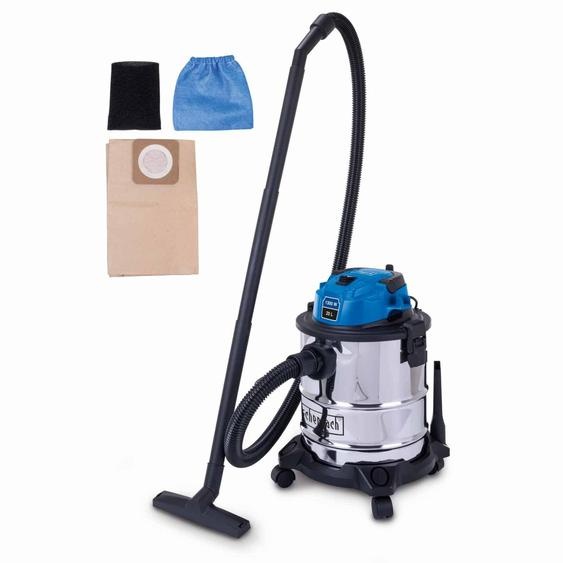 Scheppach Aspirateur eau et poussière VC20 - 1300W | 2m de tuyau | 4m de câble de raccordement | 20L cuve en inox