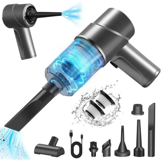 Coavas - Aspirateur Voiture sans Fil Mini Aspirateur à Main 3 en 1 sans Fil Aspirateur à Main Léger Souffleur et Pompe à Vide Avec 2 Filtres hepa