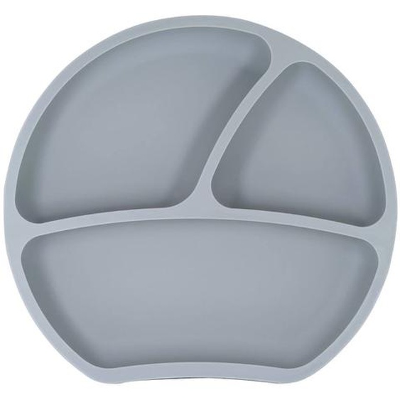 Assiette À Compartiments Avec Ventouse Gris Foncé
