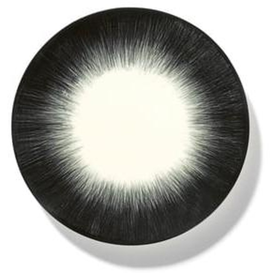 Assiette à dessert Dé porcelaine noir & blanc Ø14 cm