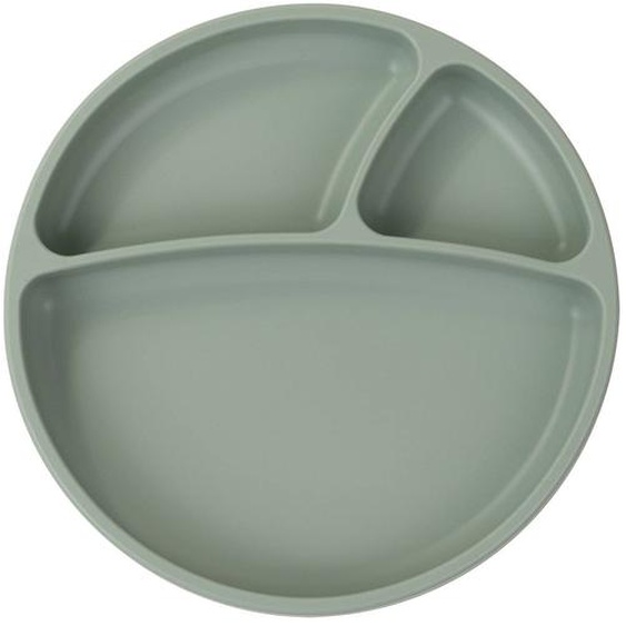 Assiette Bébé À Ventouse En Silicone Vert Amande