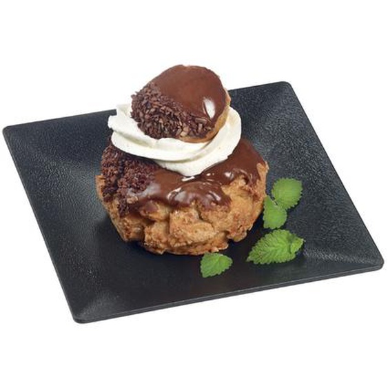 Assiette carrée en polypropylène noire 16 x 16 cm - Lot de 10