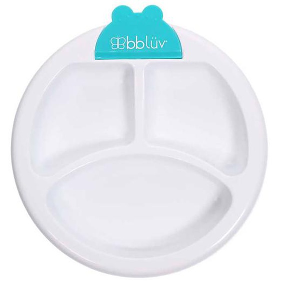 Assiette Chauffante À Compartiments Et Ventousée Bleu