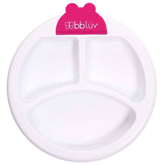 Assiette Chauffante À Compartiments Et Ventousée Rose