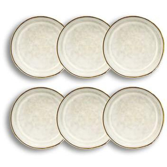 Lot de 6  assiettes coupes boral 20cm beige clair en gres